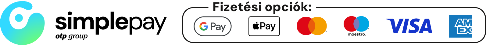 SimplePay – Google Pay, Apple Pay, Mastercard, Maestro, Visa és American Express fizetési lehetőségek