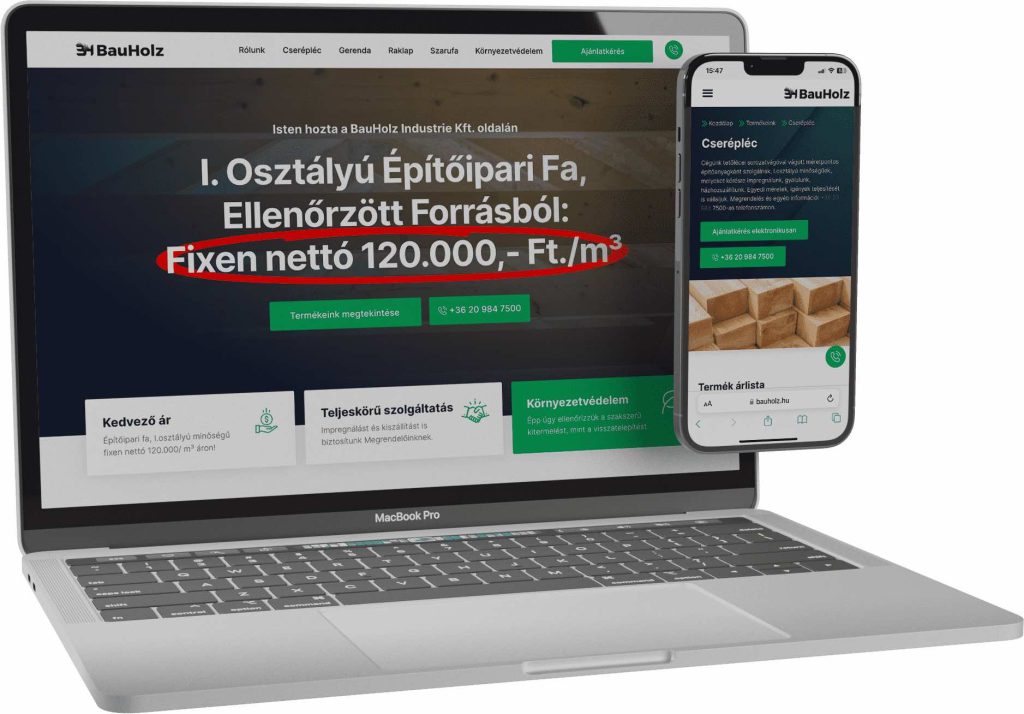 BAUHOLZ INDUSTRIE KFT. weboldal készítés referencia