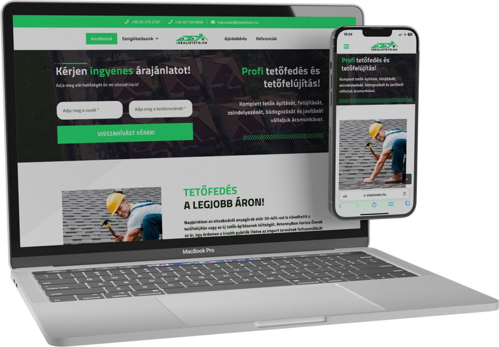 GYORS TETŐFEDŐ ÁCS, BÁDOGOS KFT. weboldal készítés referencia