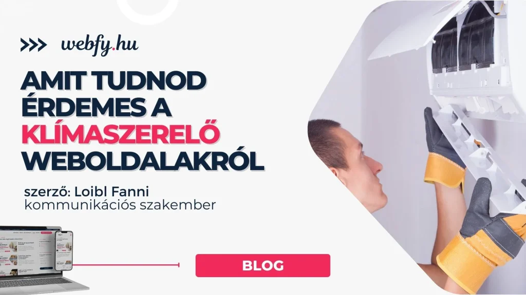 klímaszerelő weboldal készítés
