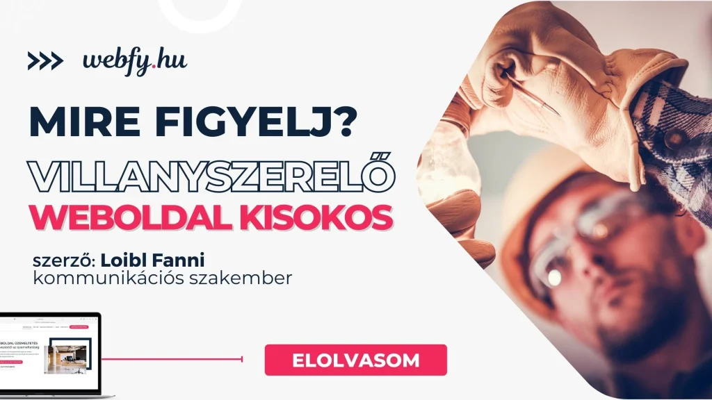 villanyszerelő weboldal készítés