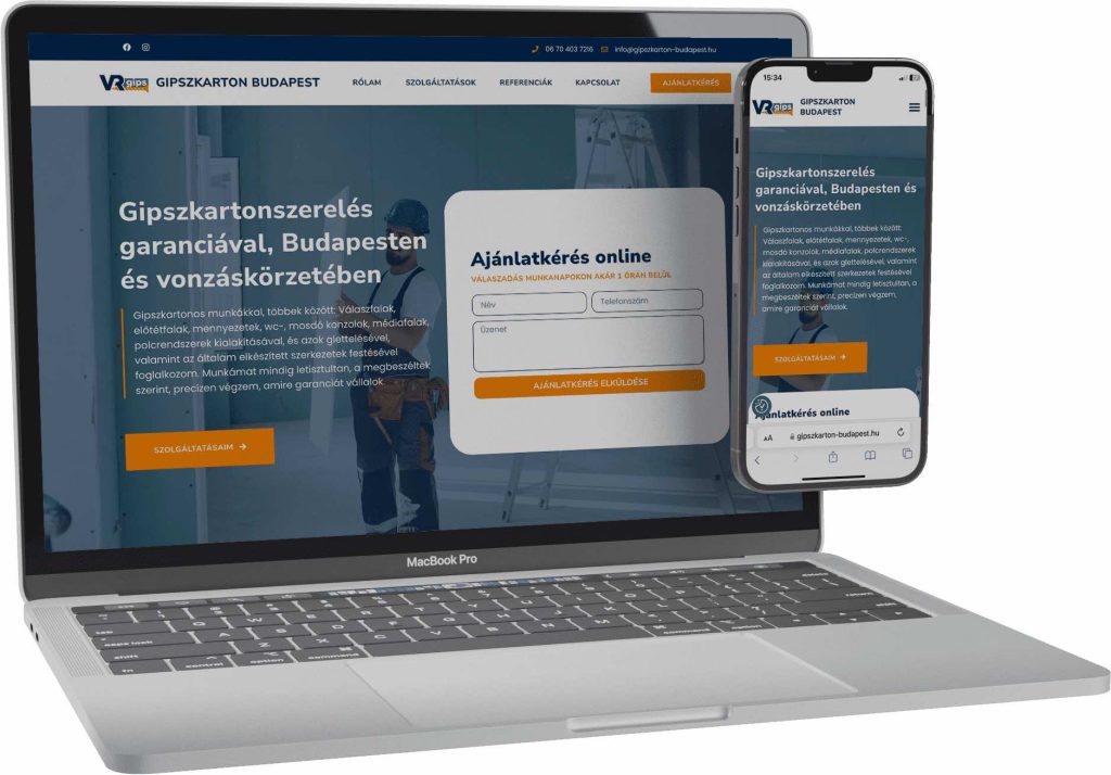 GIPSZKARTON-BUDAPEST VRGIPS weboldalkészítés referencia