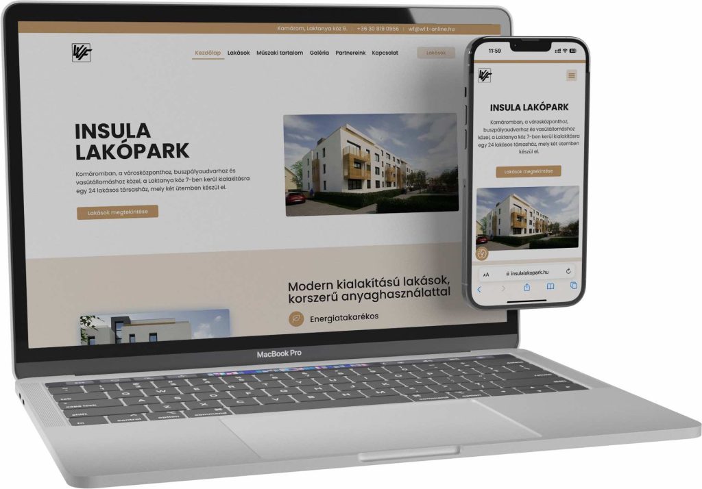 WF ÉPÍTŐIPARI KFT. KOMÁROM weboldal referencia