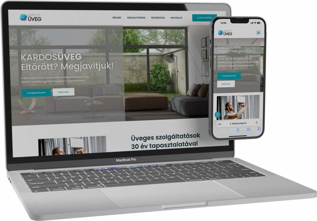 KARDOS ÜVEG PÁPA weboldal referencia