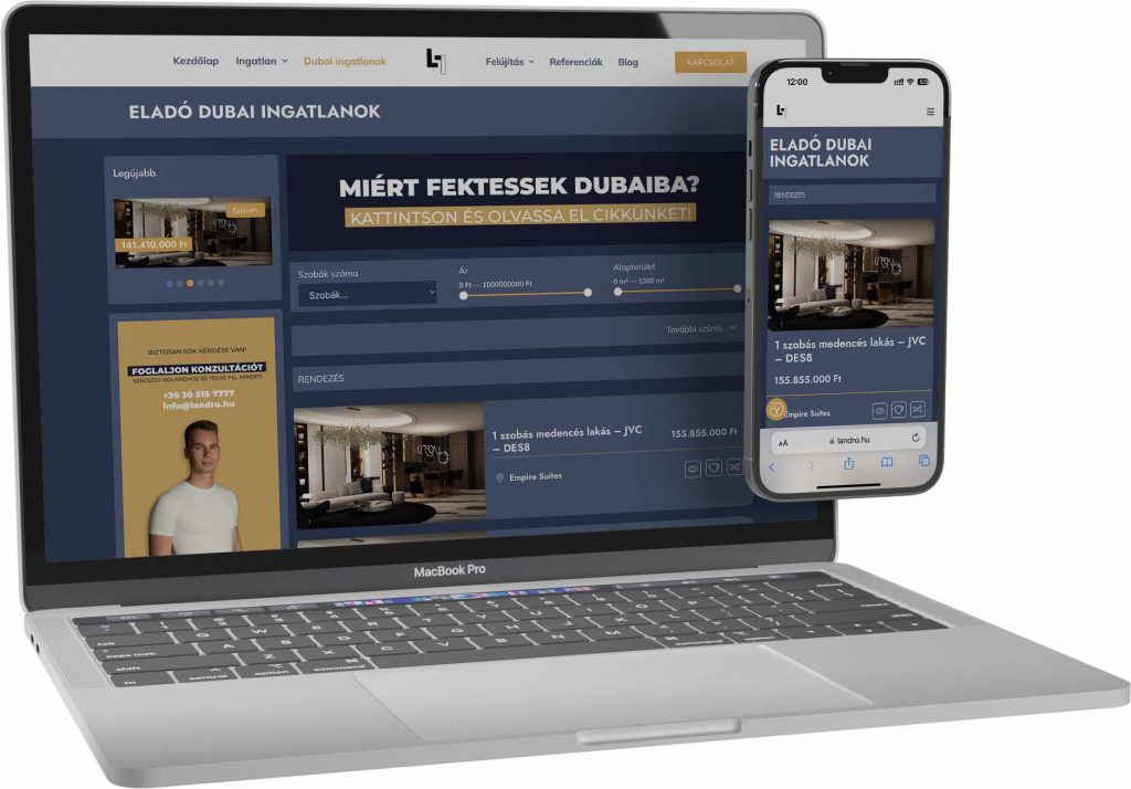 LANDRO DUBAI weboldal referencia