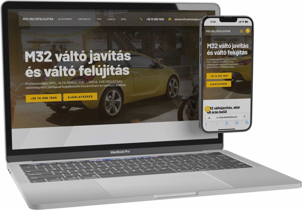 M32 PÁPA weboldal referencia