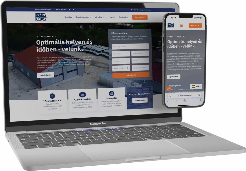 optime travel weboldalkészítés referencia