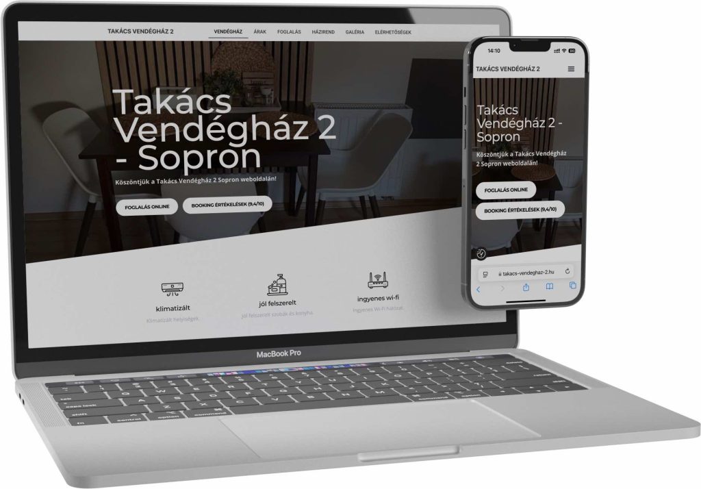 takács vendégház sopron weboldalkészítés referencia