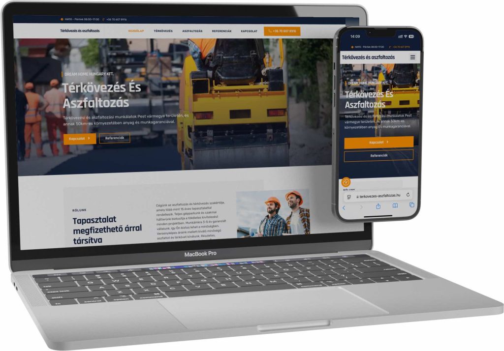 térkövezés aszfaltozás weboldalkészítés referencia