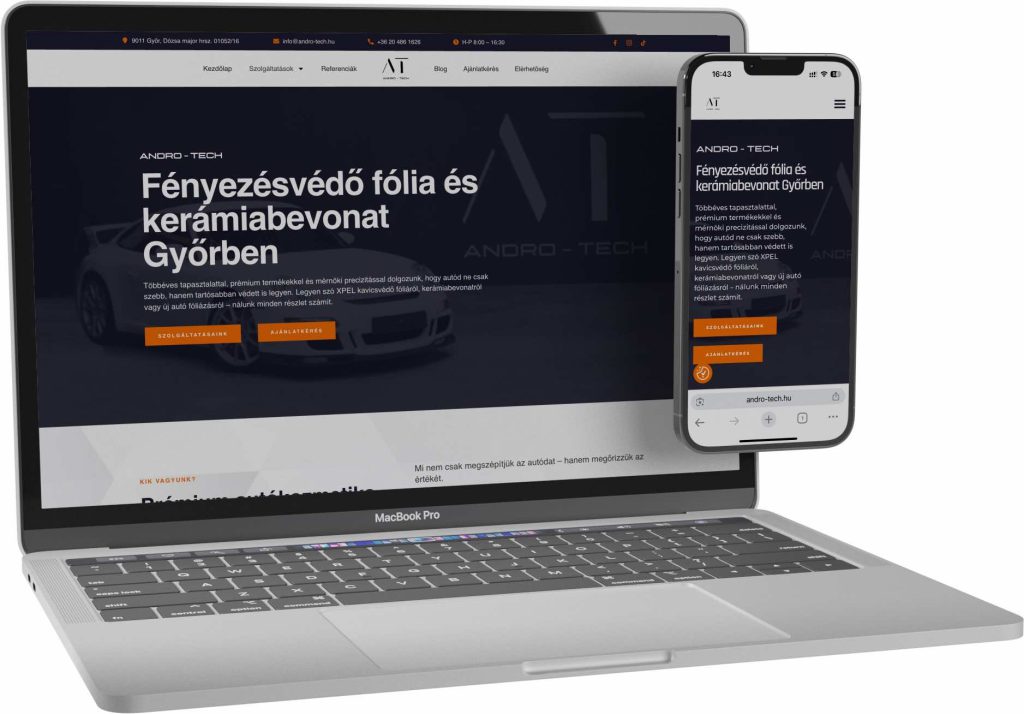 ANDRO-TECH KFT. GYŐR weboldal referencia