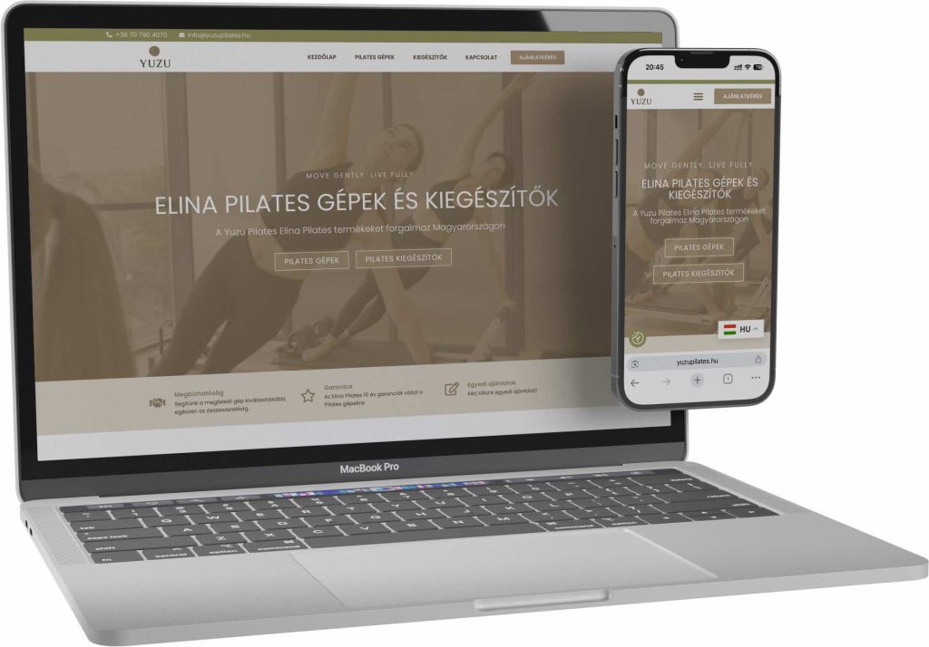 YUZU PILATES PÁPA weboldal referencia