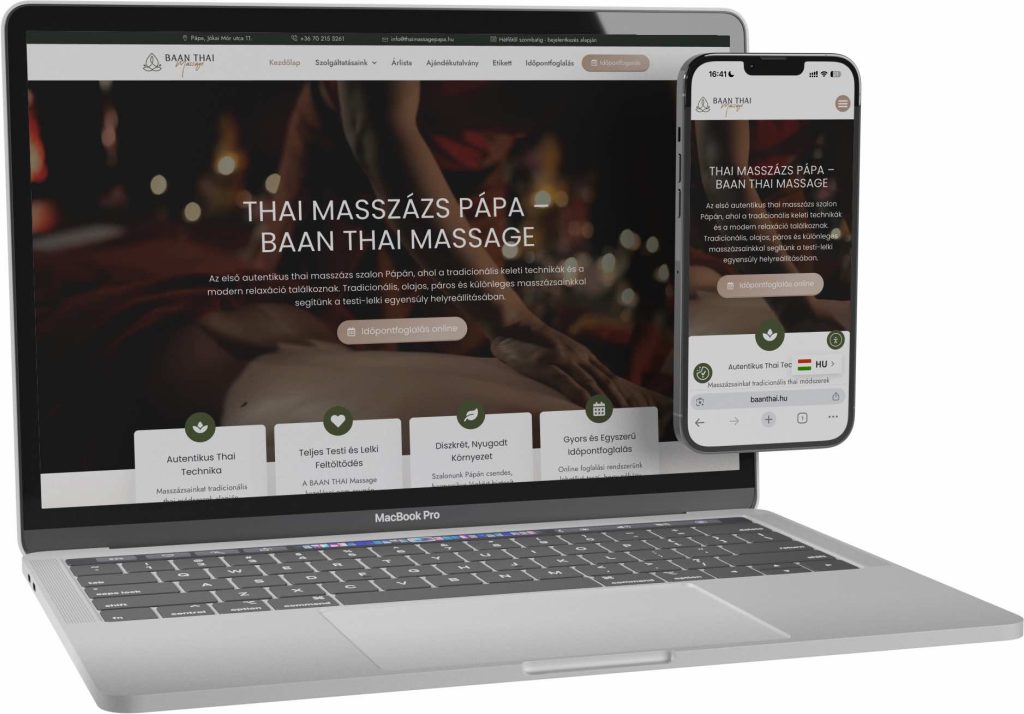 BAAN THAI PÁPA weboldal referencia
