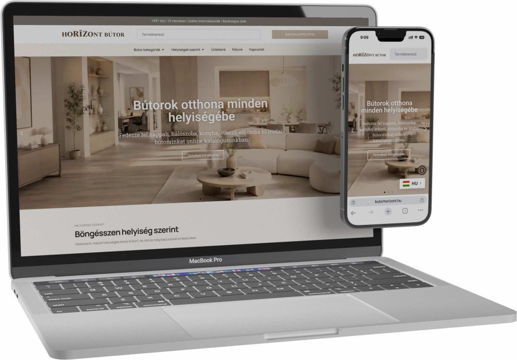 HORIZONT BÚTOR PÁPA weboldal referencia