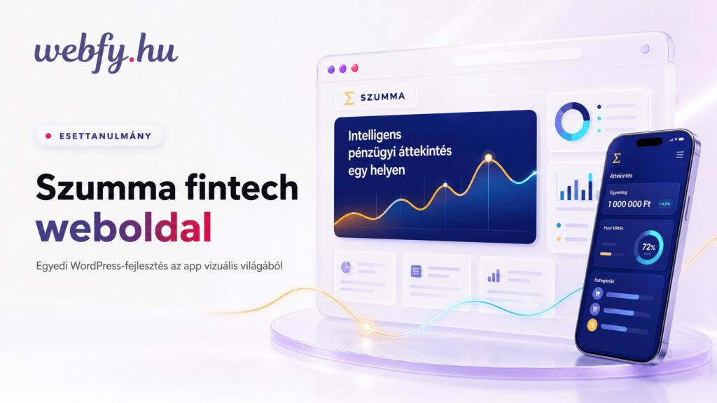 Szumma fintech weboldal egyedi WordPress-fejlesztéssel – webfy.hu esettanulmány